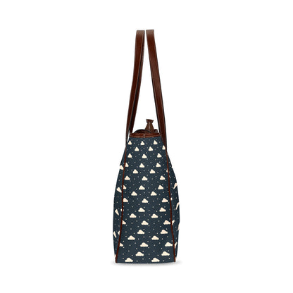 Clouds - Navy Classic Tote Handbag