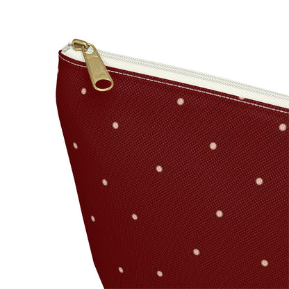 Big Bottom Zipper Pouch - Dots on Berry