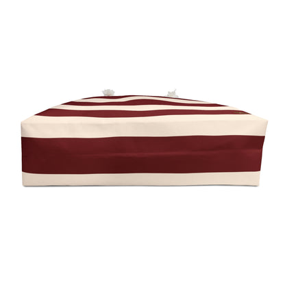 Weekender Tote Bag - Berry/Cream Stripes