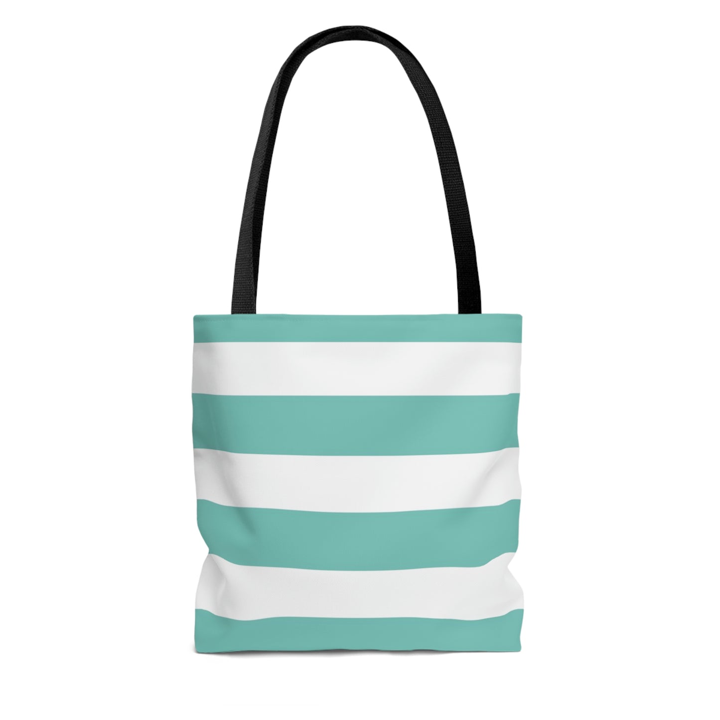 Lightweight Tote Bag - Aqua/White Stripes