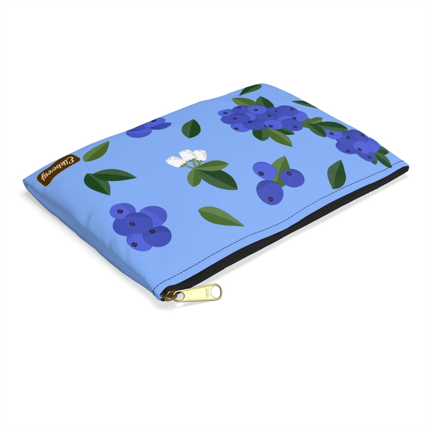 Flat Zipper Pouch - Blueberries