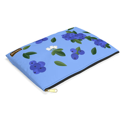 Flat Zipper Pouch - Blueberries