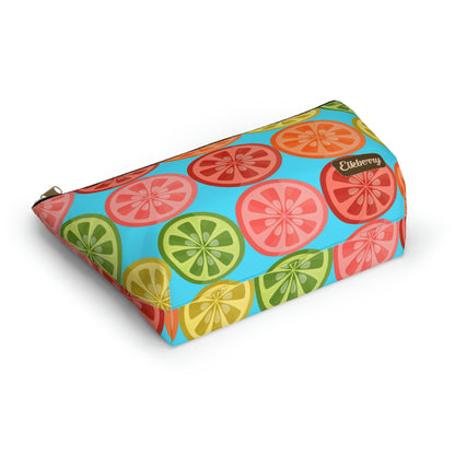 Big Bottom Zipper Pouch - Citrus Slices