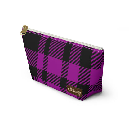 Big Bottom Zipper Pouch - Pink Buffalo Check, Pink Plaid