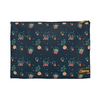 Flat Zipper Pouch - Space Garden