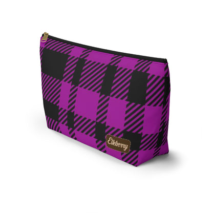 Big Bottom Zipper Pouch - Pink Buffalo Check, Pink Plaid