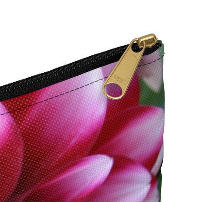 Flat Zipper Pouch - Pink & White Dahlia