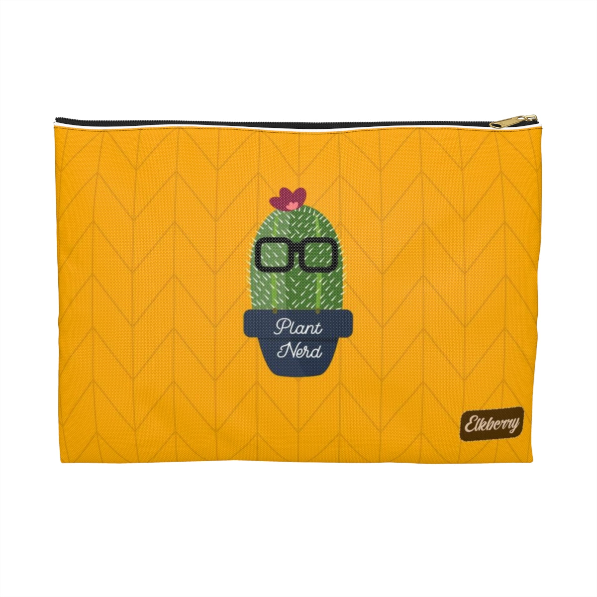 Flat Zipper Pouch - Plant Nerd Cactus