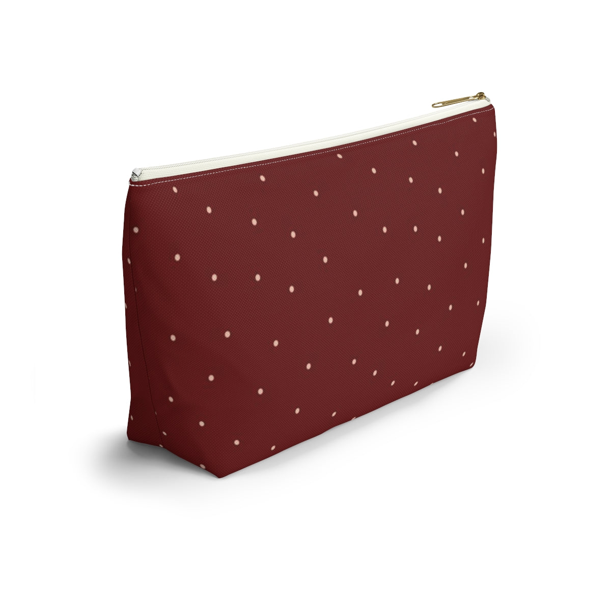 Big Bottom Zipper Pouch - Dots on Berry