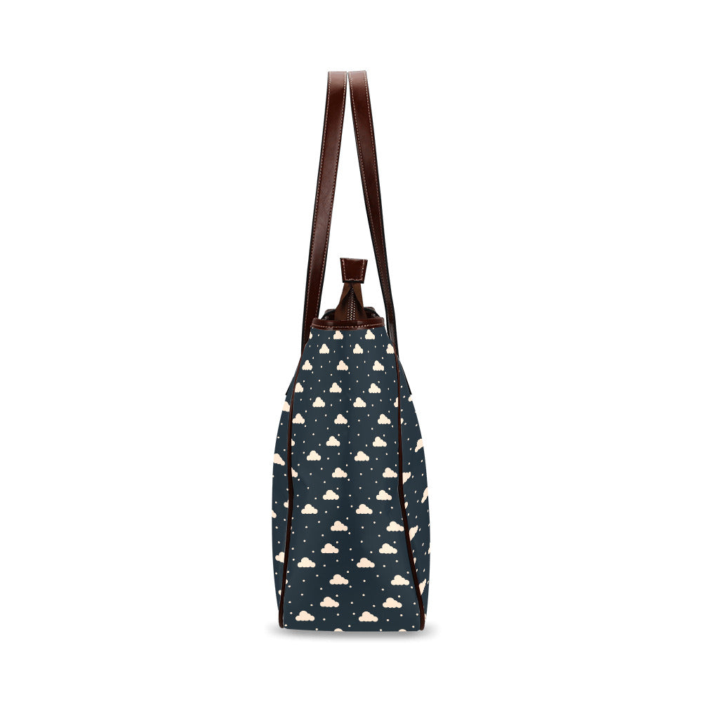 Clouds - Navy Classic Tote Handbag