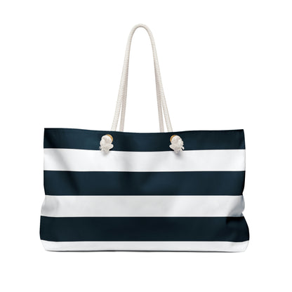 Weekender Tote Bag - Navy/White Stripes