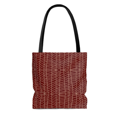 Lightweight Tote Bag - Herringbone in Berry