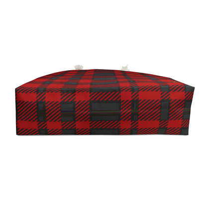 Weekender Tote Bag - Red Buffalo Check, Red Plaid