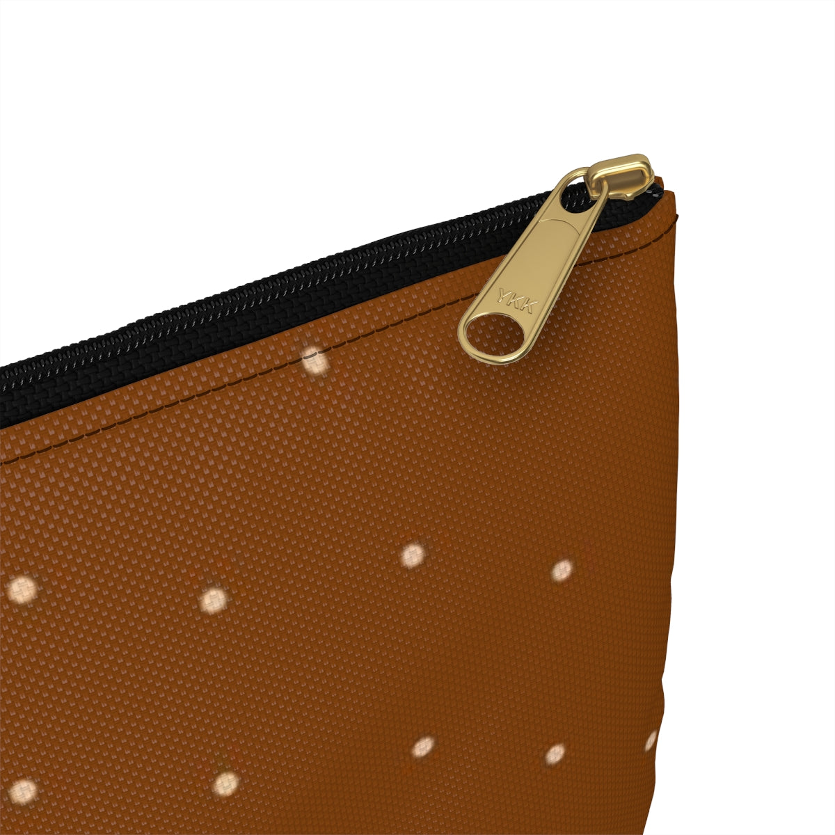 Flat Zipper Pouch - Dots on Pumpkin