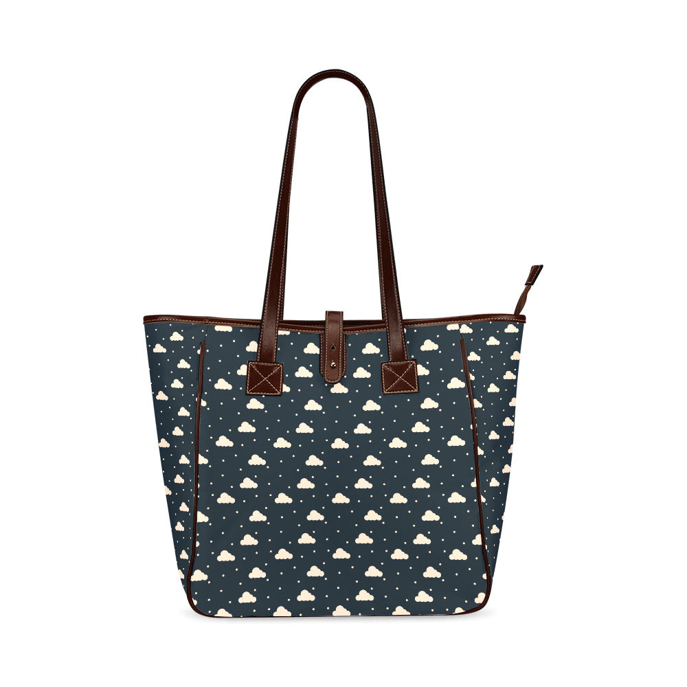 Clouds - Navy Classic Tote Handbag