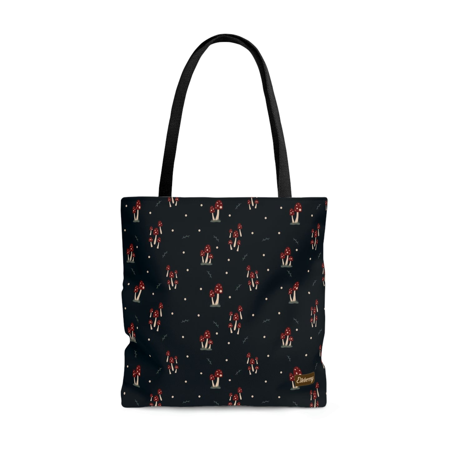 Lightweight Tote Bag - Mushroom Family on Navy