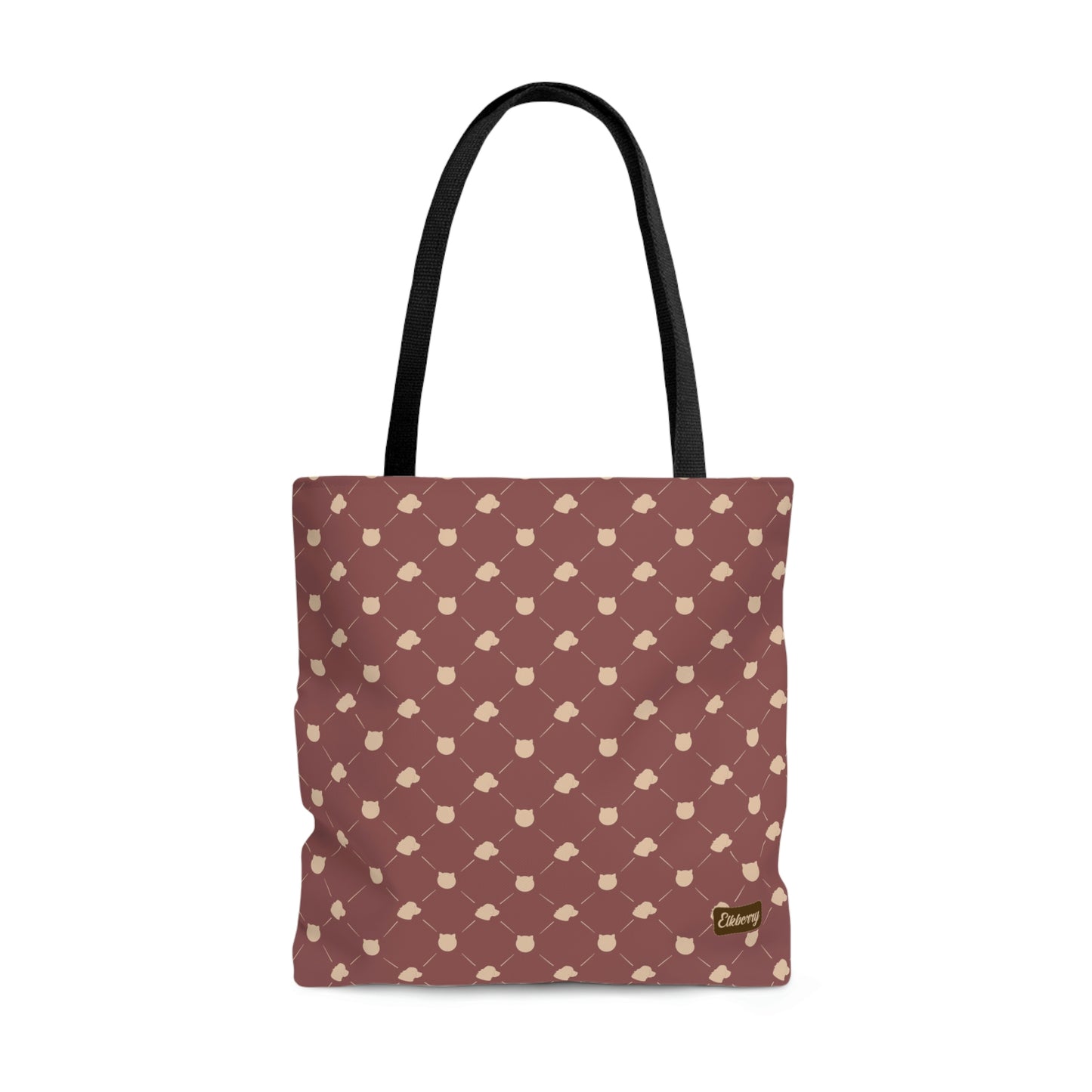 Lightweight Tote Bag - Cat & Dog in Dusty Rose