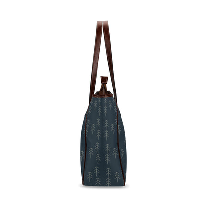 Stick Trees - Navy Classic Tote Handbag