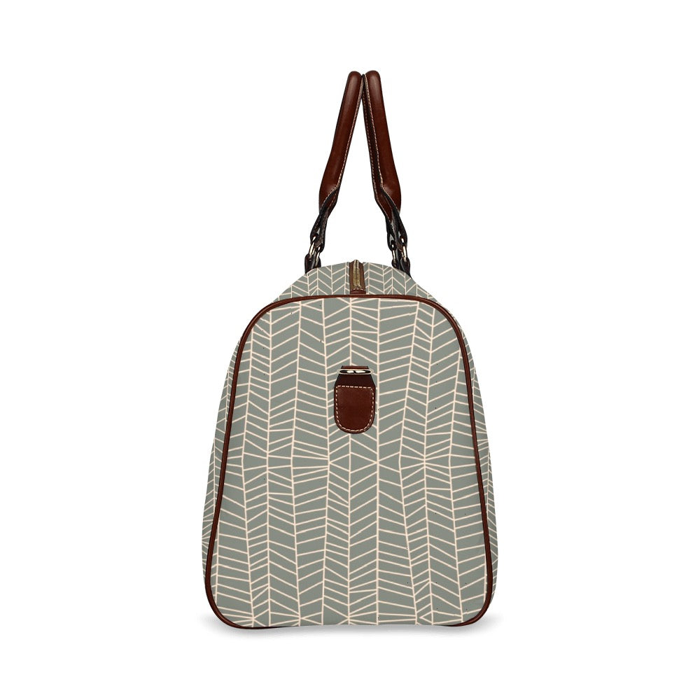 Herringbone - Sage Waterproof Travel Bag (Large)