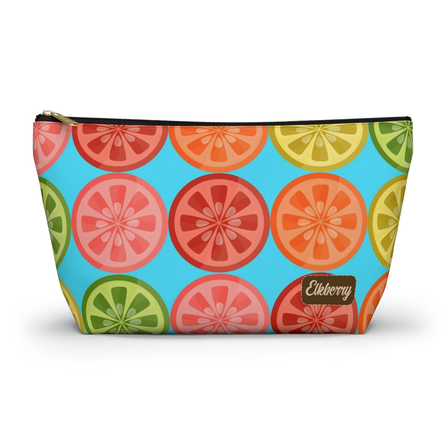 Big Bottom Zipper Pouch - Citrus Slices