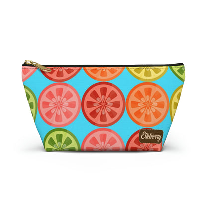 Big Bottom Zipper Pouch - Citrus Slices