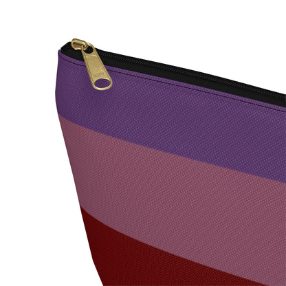 Big Bottom Zipper Pouch - Jewel Tone Rainbow, Horizontal