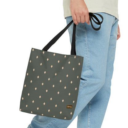 Lightweight Tote Bag - Diamonds on Sage