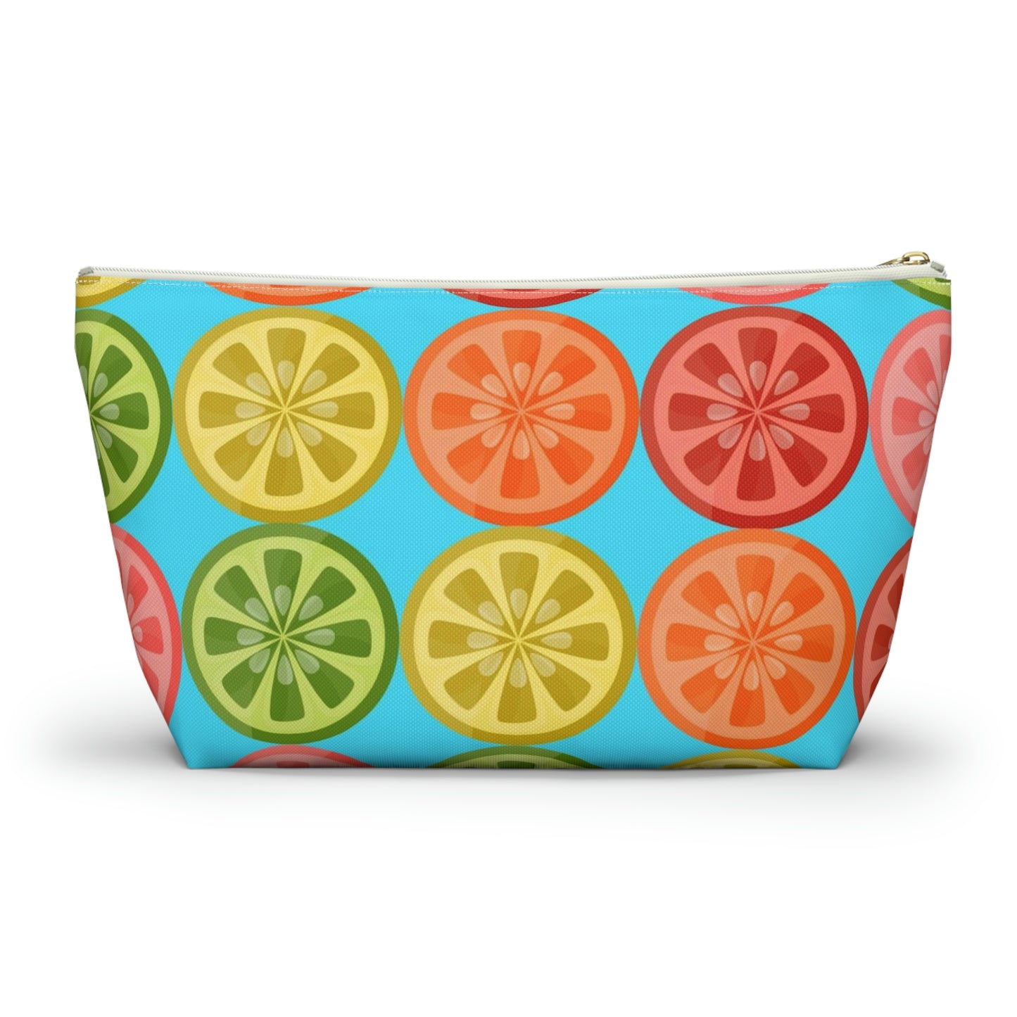 Big Bottom Zipper Pouch - Citrus Slices