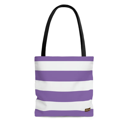 Lightweight Tote Bag - Lilac/White Stripes