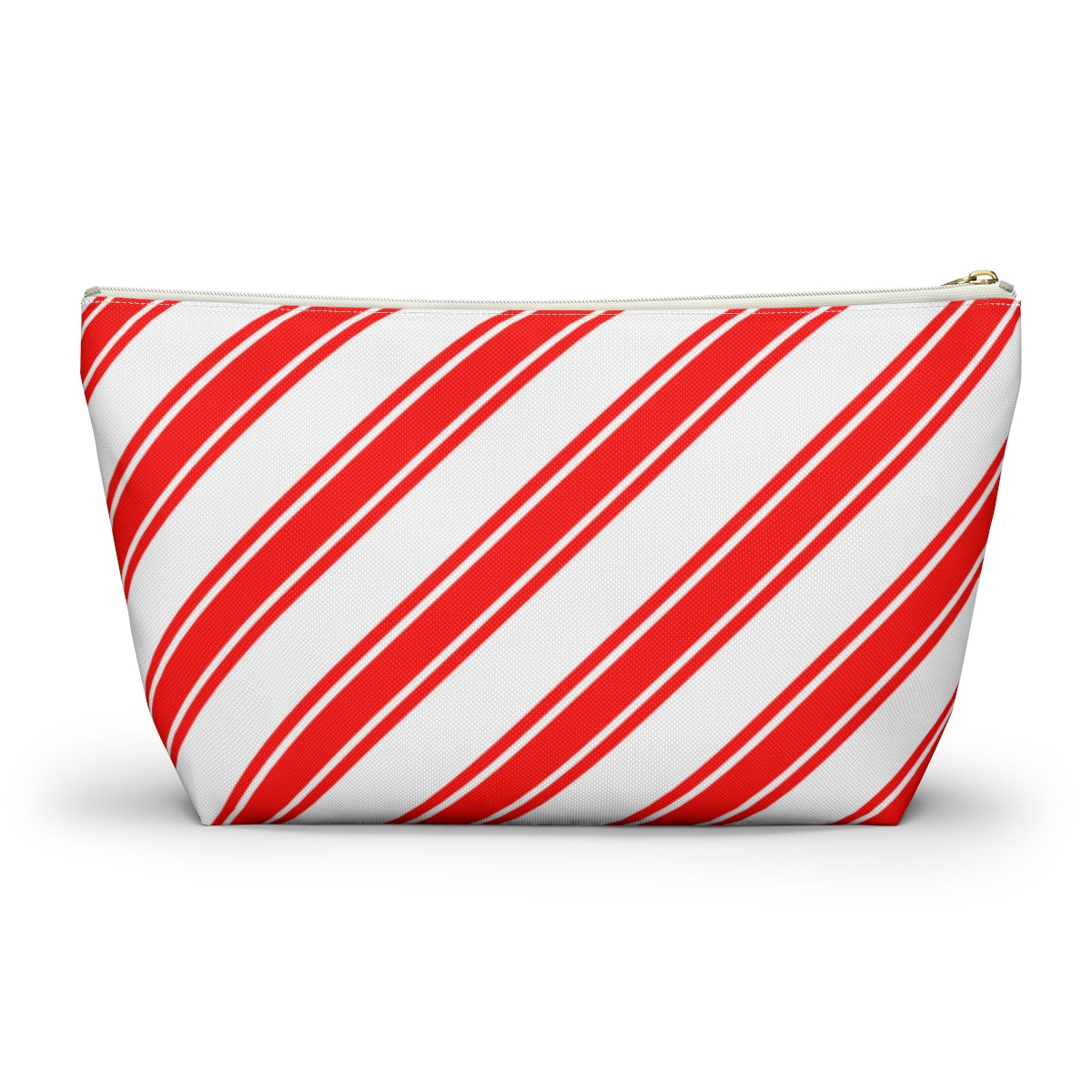 Big Bottom Zipper Pouch - Peppermint Candy Cane Stripes