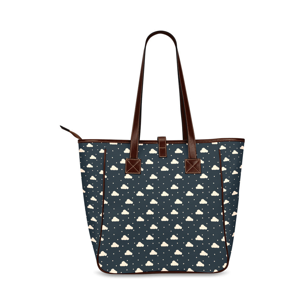 Clouds - Navy Classic Tote Handbag