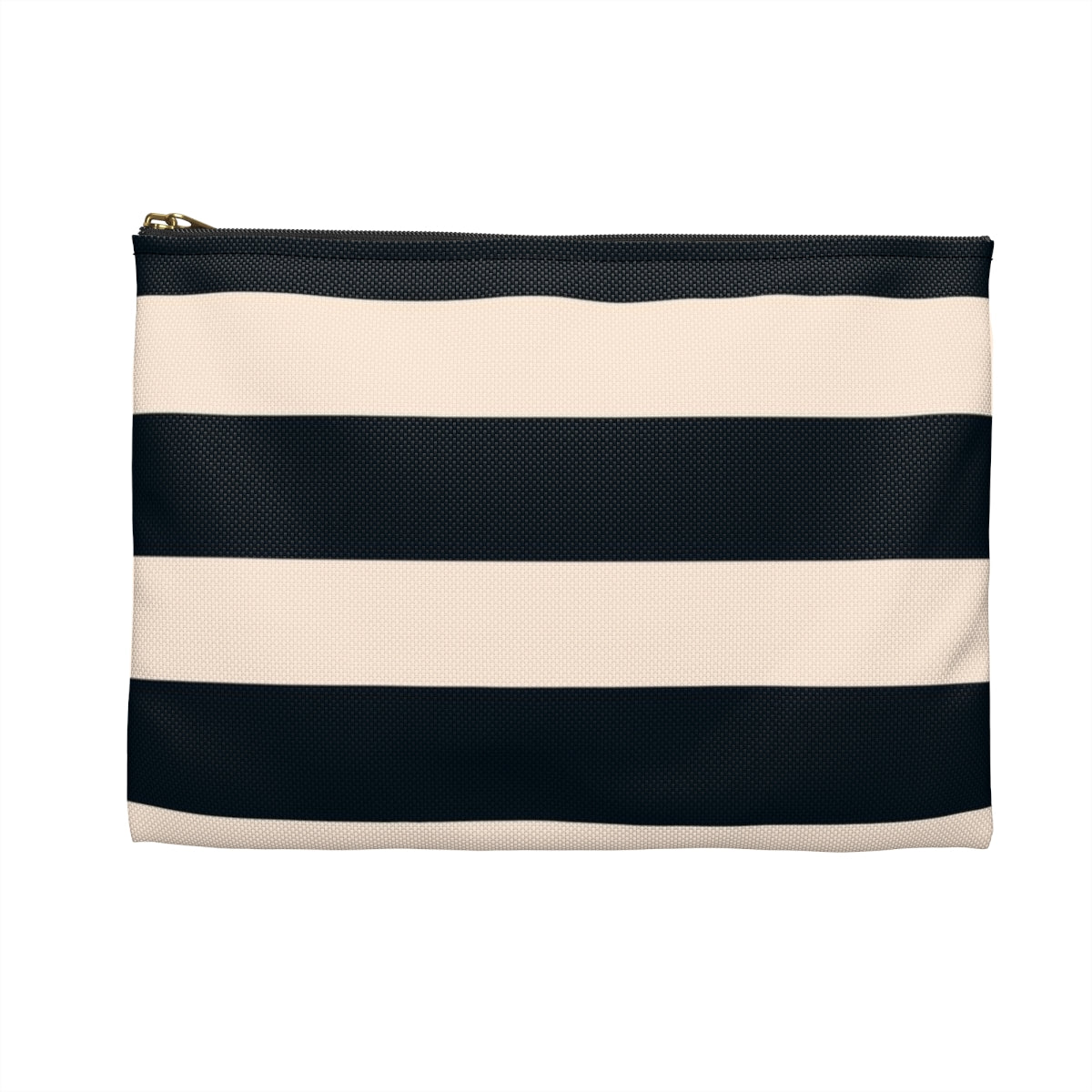 Flat Zipper Pouch - Navy/Cream Stripes