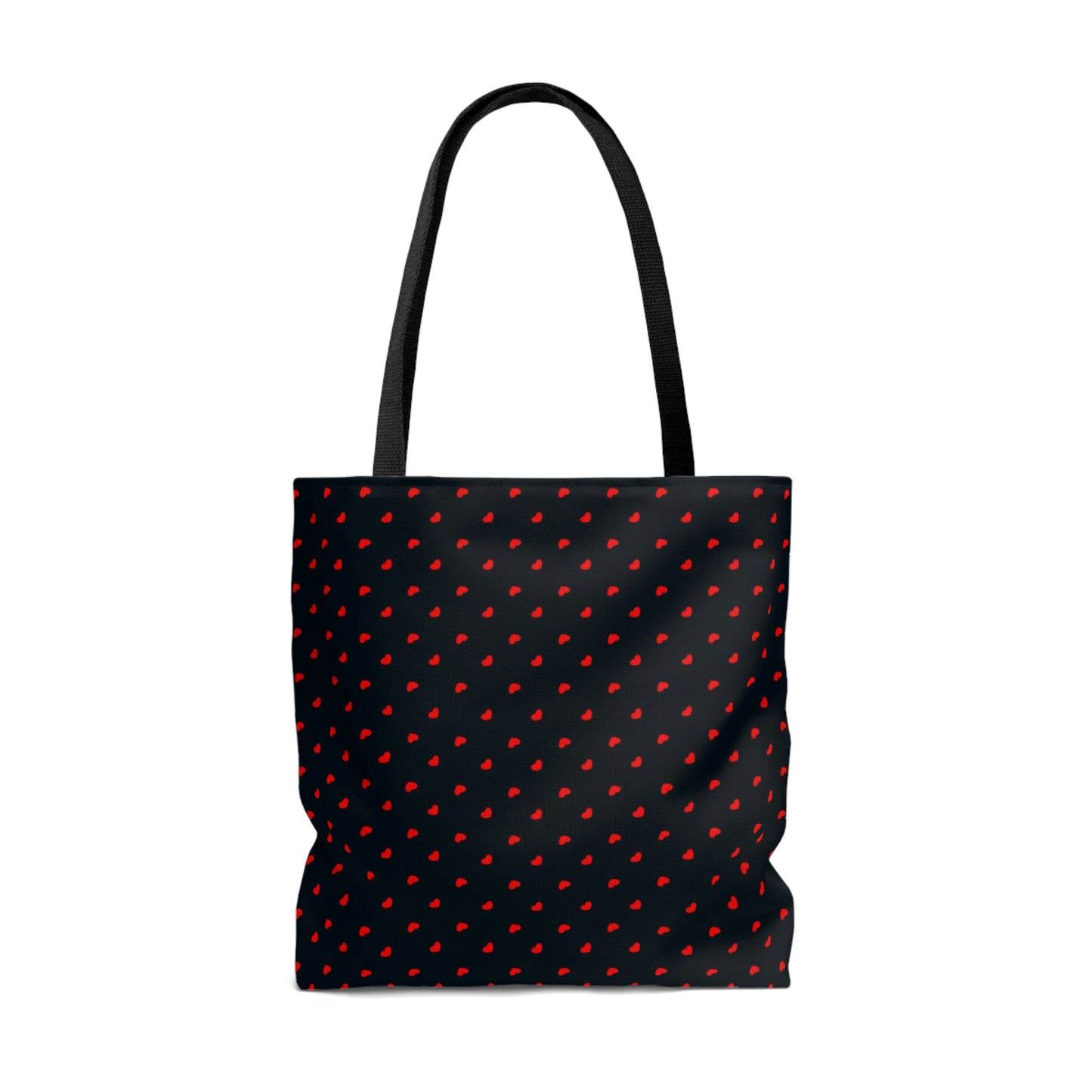 Lightweight Tote Bag - Red Hearts on Navy