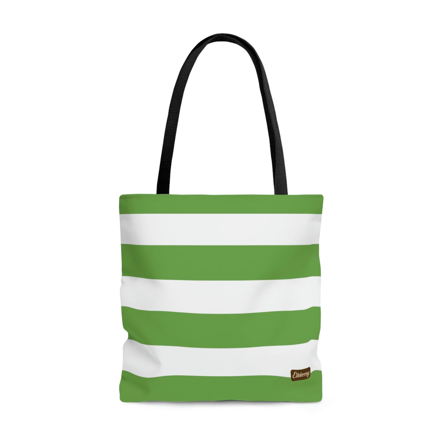 Lightweight Tote Bag - Lime Green/White Stripes