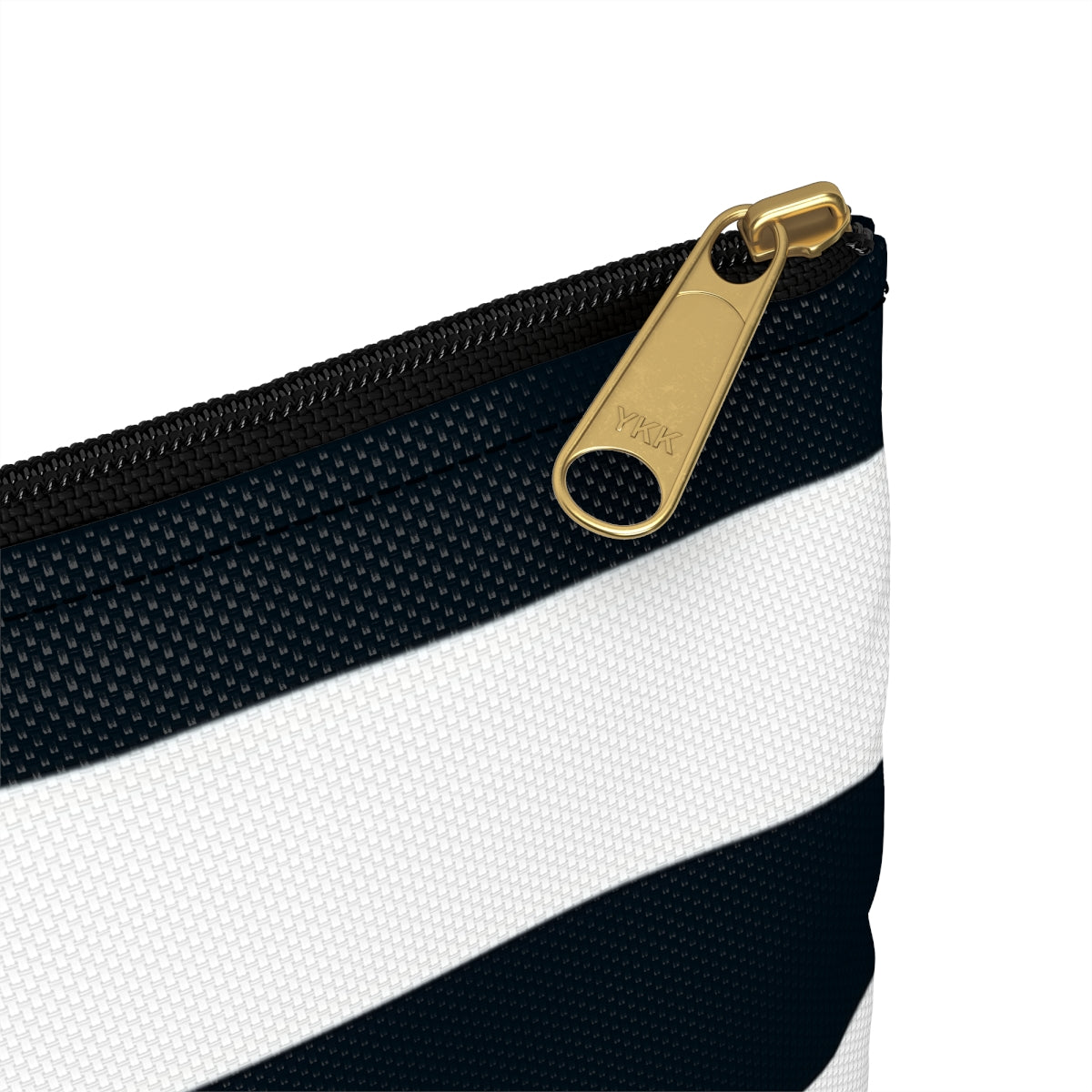 Flat Zipper Pouch - Navy/White Stripes